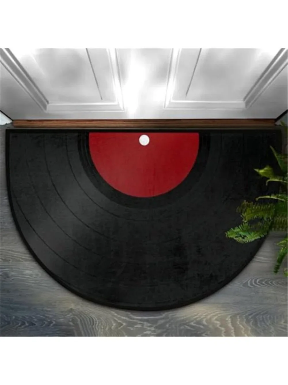 Classic Music Record Disco Half Round Door Mat Non-Slip Soft Doormats for